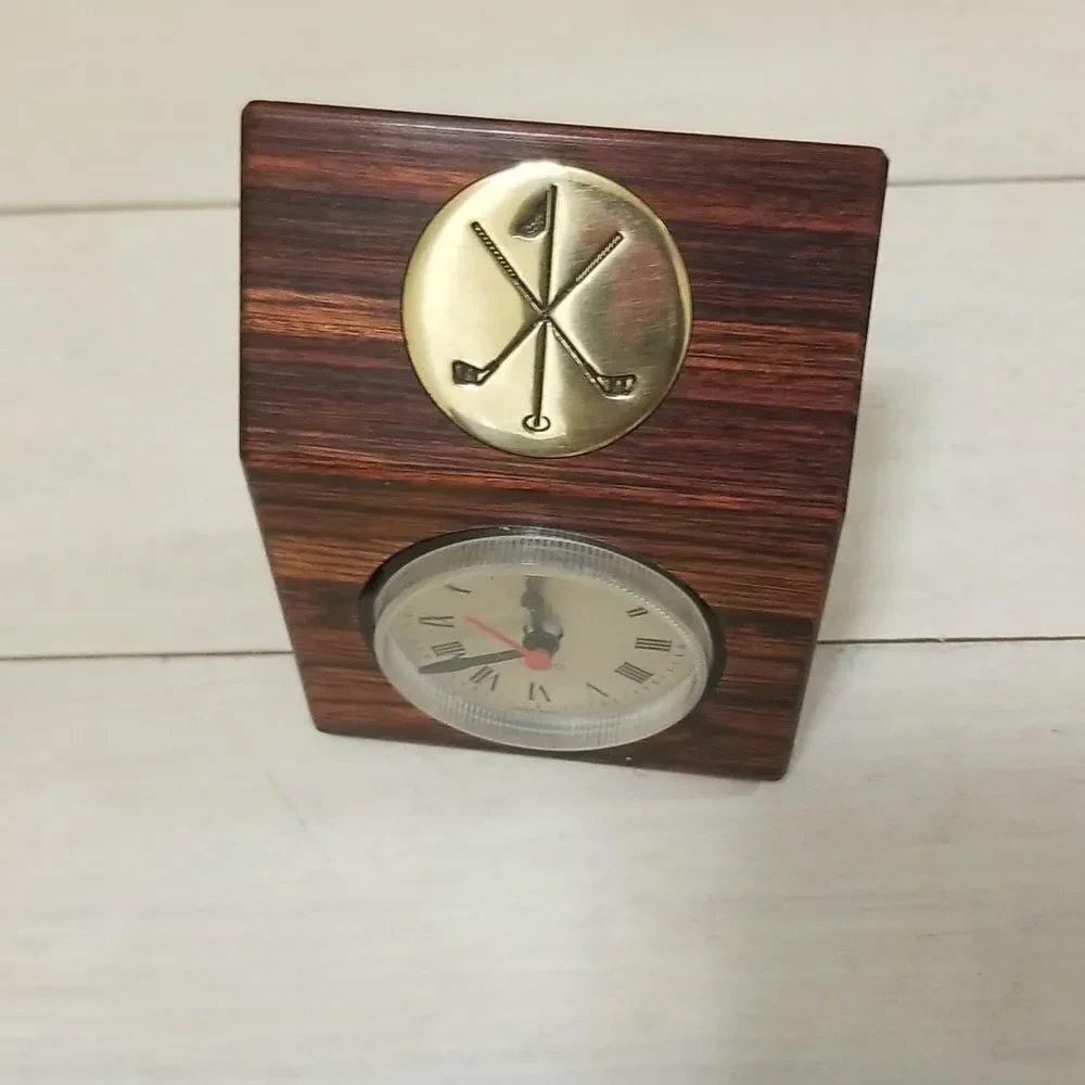 Vintage / Antique Solid Brass Specialties Clock ( Golf Inspired)